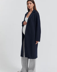 Navy Maternity Coat 2