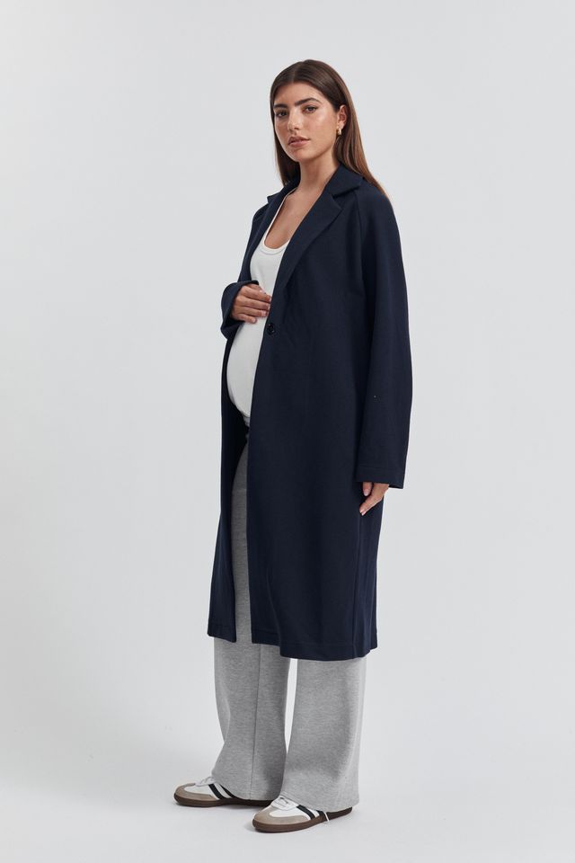 Navy Maternity Coat 2