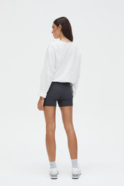 Rib Pocket Maternity Bike Shorts (Washed Black) 5