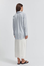 Maternity Satin Shirt (Icy Blue) 6