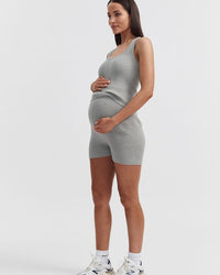 Maternity Ribbed Crop Tank (Grey) 6