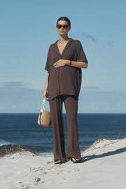 Rib Holiday Shirt (Chocolate)