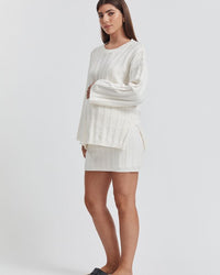 Maternity Cable Knit Jumper (White) 3