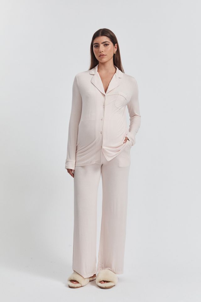 Soft Maternity PJ Shirt (Pink) 1