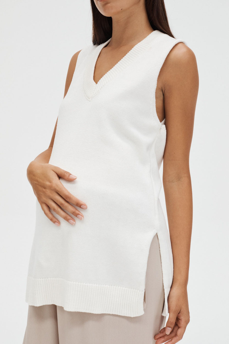 Maternity Vest (White) 6