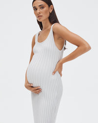 Stylish Maternity Maxi Dress (Stone) 2