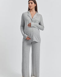 Soft Maternity PJ Shirt (Grey) 3