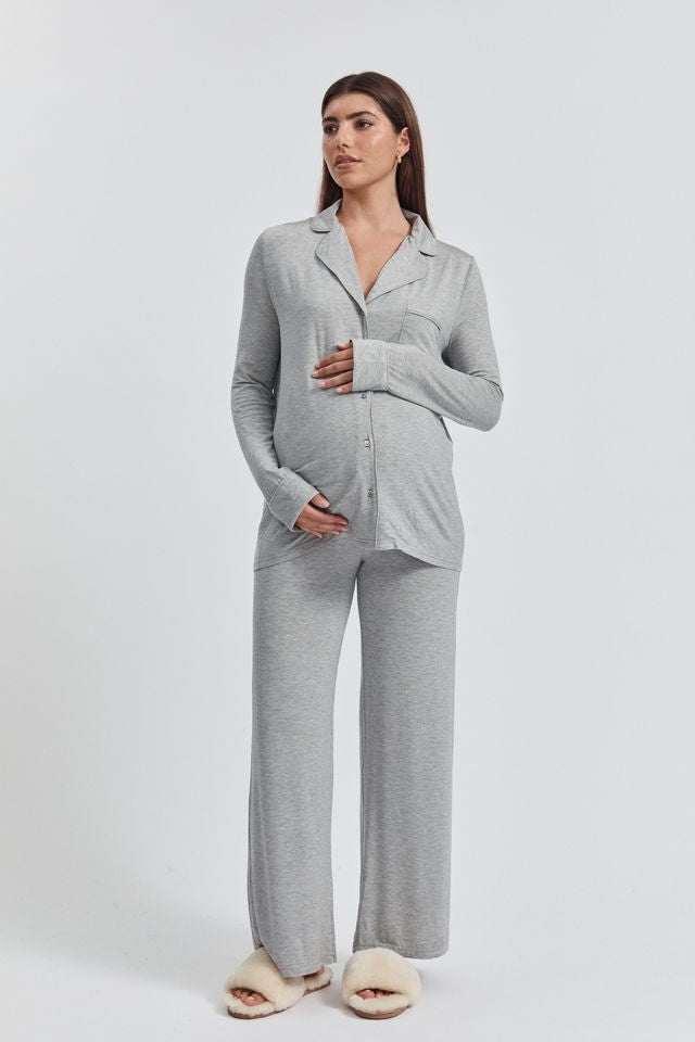 Soft Maternity PJ Shirt (Grey) 3