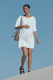 Organic Cotton T Dress (White)