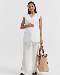 Maternity Soft Tailored Linen Vest 6