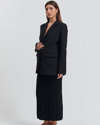 Maternity Cable Knit Maxi Skirt (Black) 1