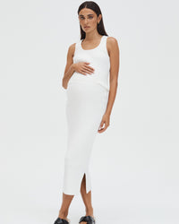 Maternity Ribbed Crop (White) 3