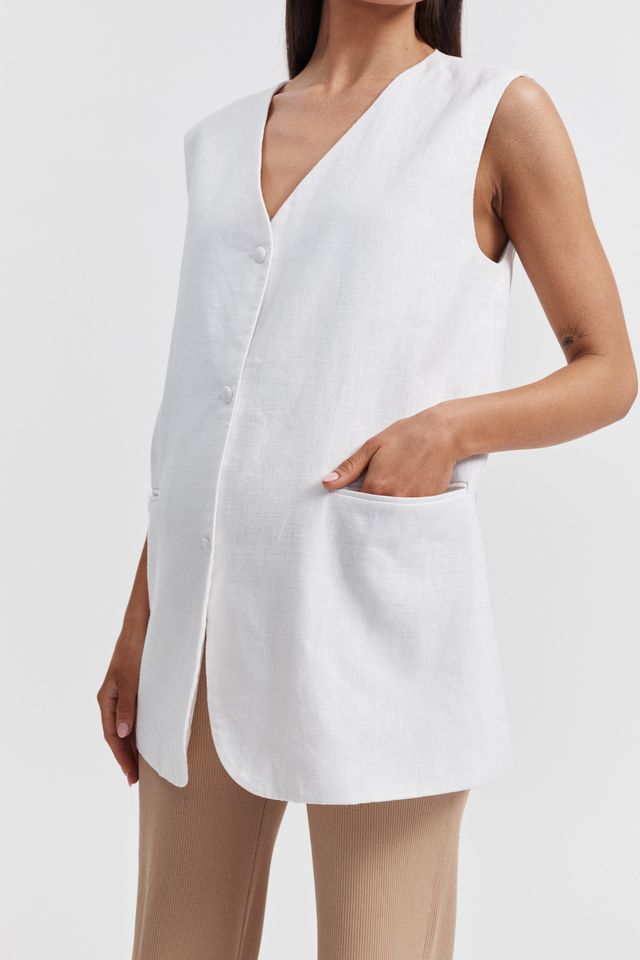 Maternity Soft Tailored Linen Vest 2