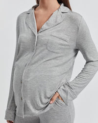 Soft Maternity PJ Shirt (Grey) 1