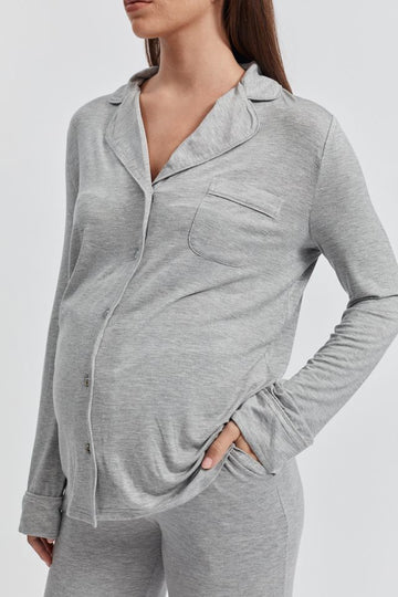 Soft Maternity PJ Shirt (Grey) 1