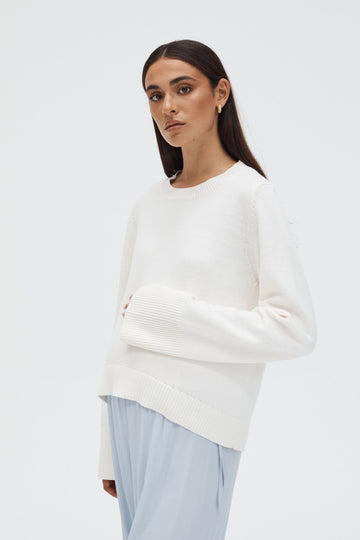Slouchy Maternity Jumper (White) 1