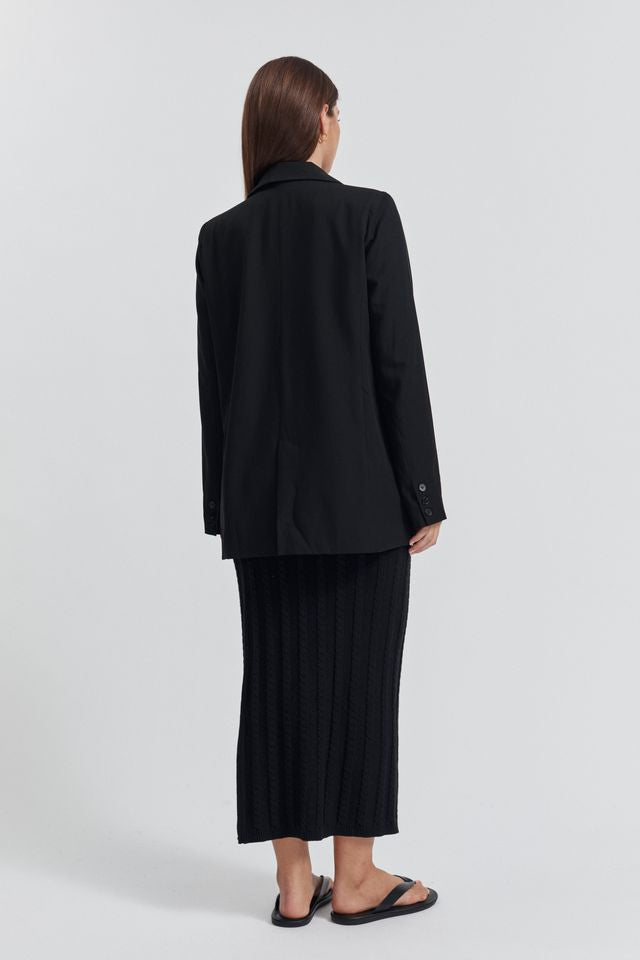 Maternity Cable Knit Maxi Skirt (Black) 6