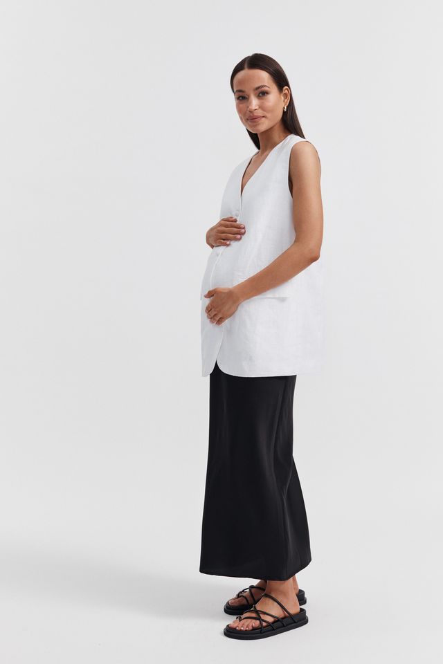 Maternity Satin Skirt (Black) 4