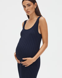 Stylish Maternity Maxi Dress (Navy) 2