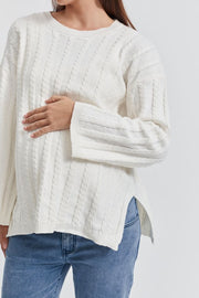 Maternity Cable Knit Jumper (White) 8