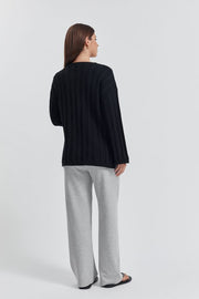 Maternity Cable Knit Jumper (Black) 6