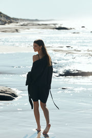 Linen Poolside Robe (Black)