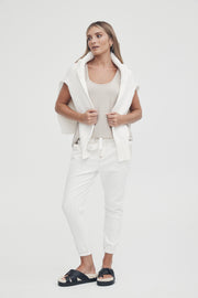 Maternity Denim Joggers (White) 8