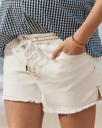Cabo Denim Shorts (White) - FINAL SALE