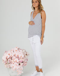 Maternity and Nursing Tank Stripe - 1