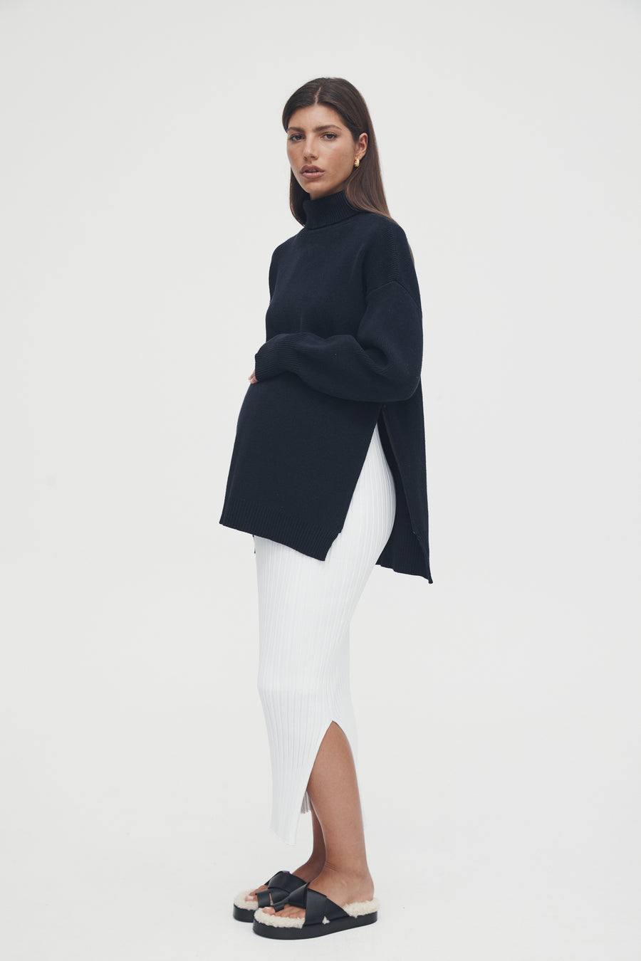 Maternity Knit Jumper (Navy) 1