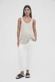 Maternity Denim Joggers (White) 5