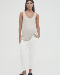 Maternity Denim Joggers (White) 5