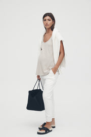 Maternity Denim Joggers (White) 1