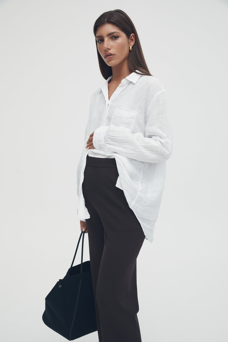 Maternity Work Pants (Chocolate) 1
