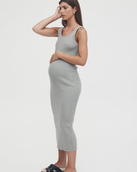 Stretchy Rib Knit Maternity Dress (Sage) 5