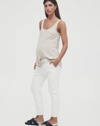 Maternity Denim Joggers (White) 3