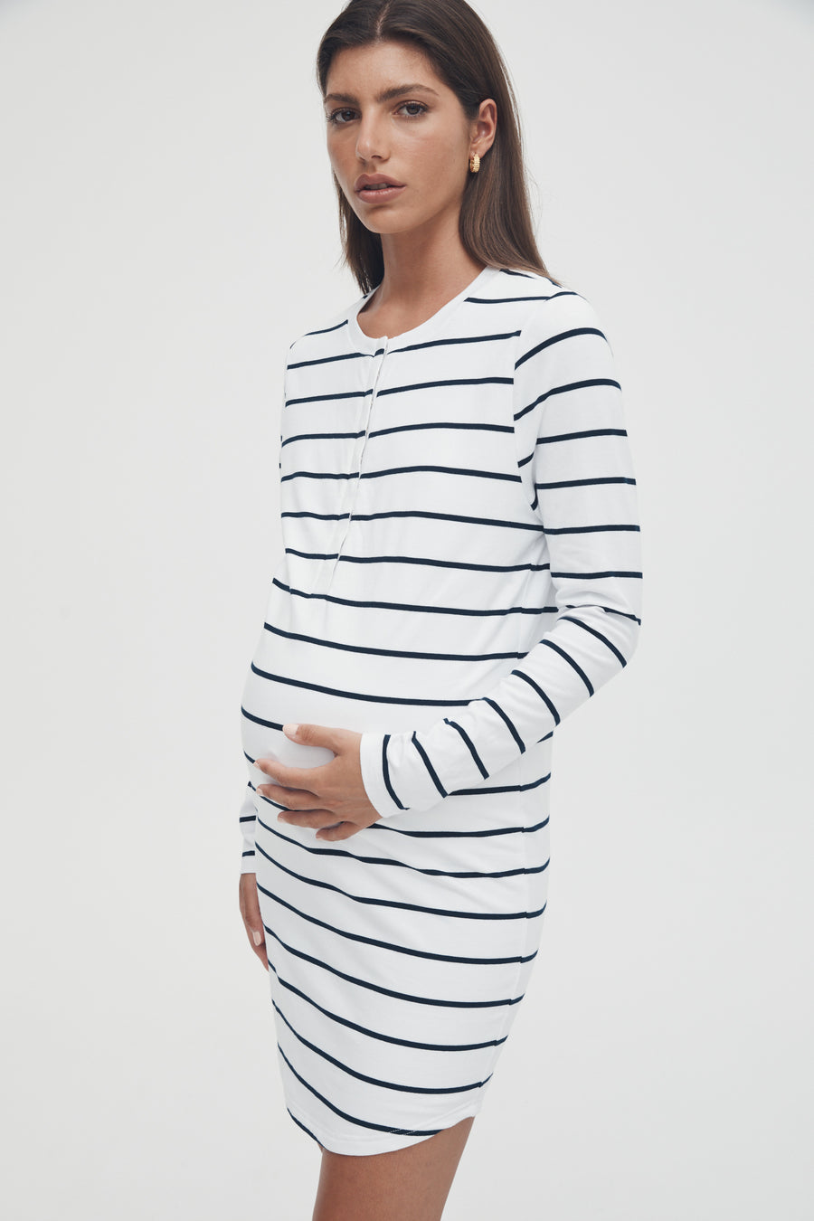 Stripe Maternity & Nursing Dress 2