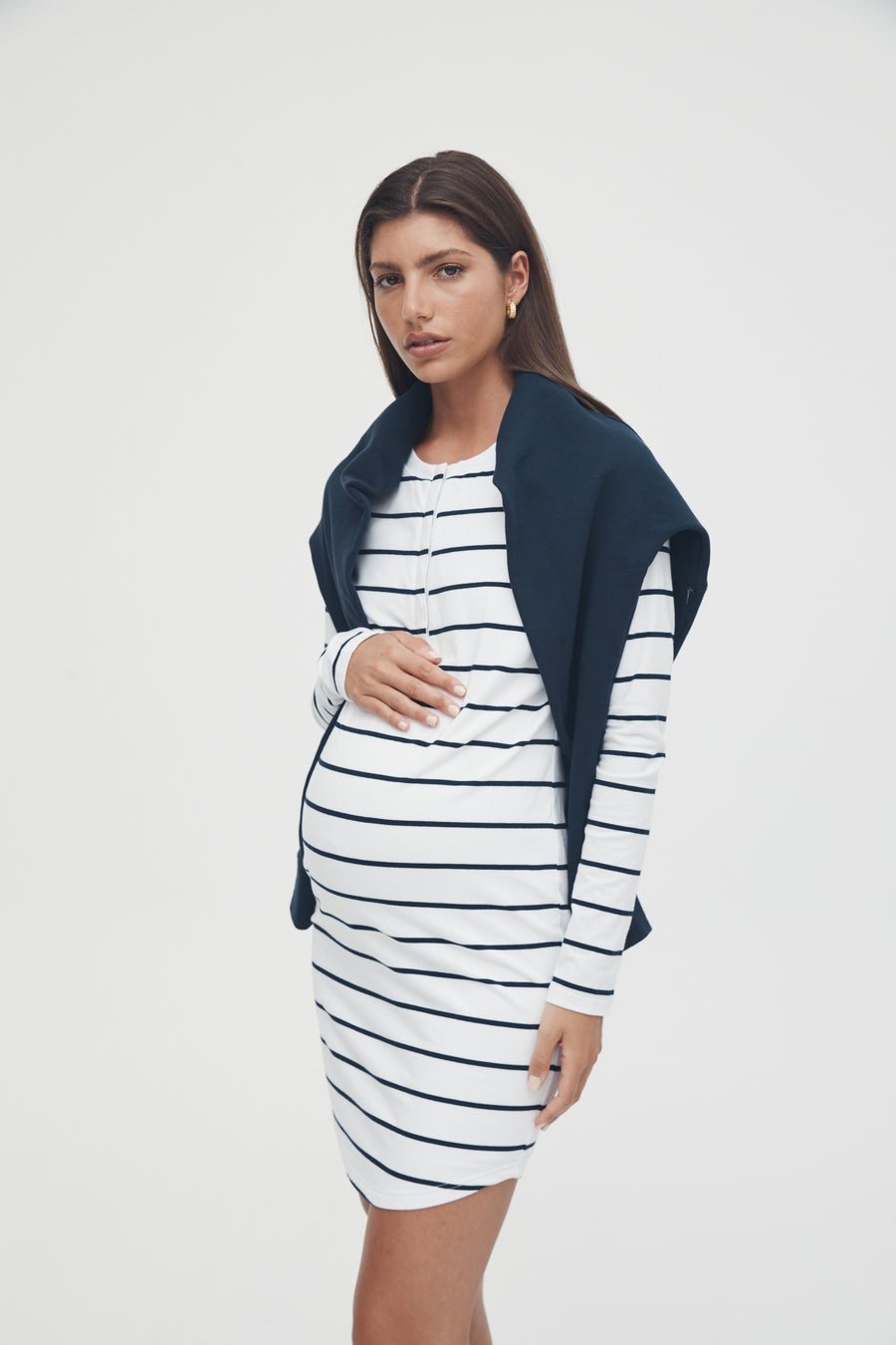Stripe Maternity & Nursing Dress 4