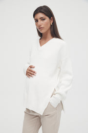 Maternity Denim Joggers (Sandstone) 4