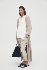 Maternity Denim Joggers (Sandstone) 2