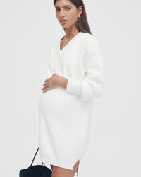 White Maternity Knit Dress 5