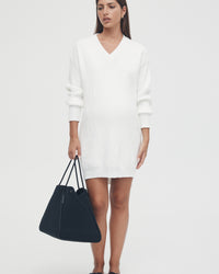 White Maternity Knit Dress 3