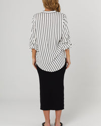 Jasmine Shirt (White/Black Stripe) - FINAL SALE