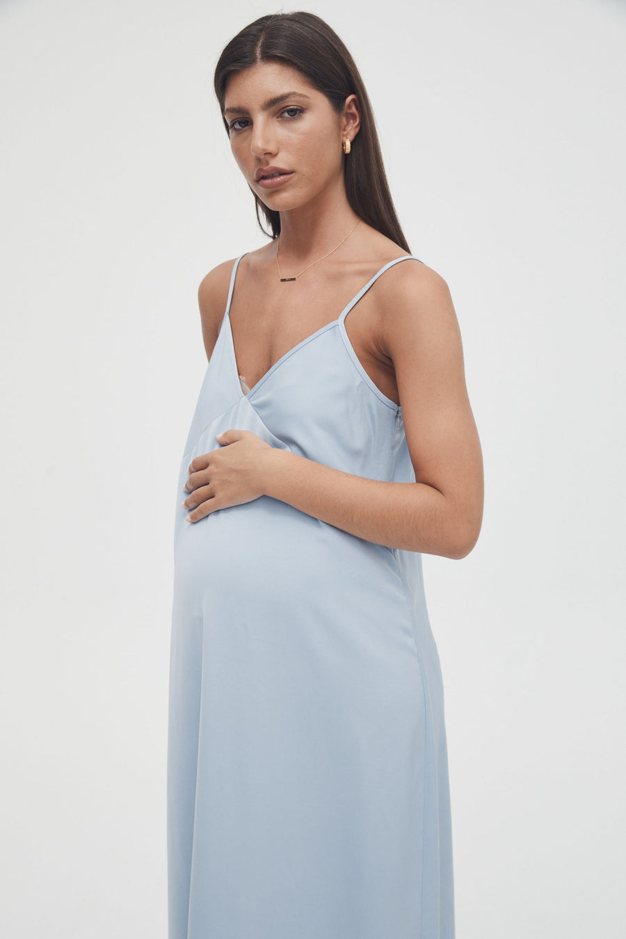 Pale Blue Maternity Slip Dress 1