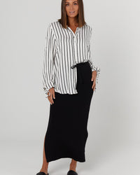 Jasmine Shirt (White/Black Stripe) - FINAL SALE
