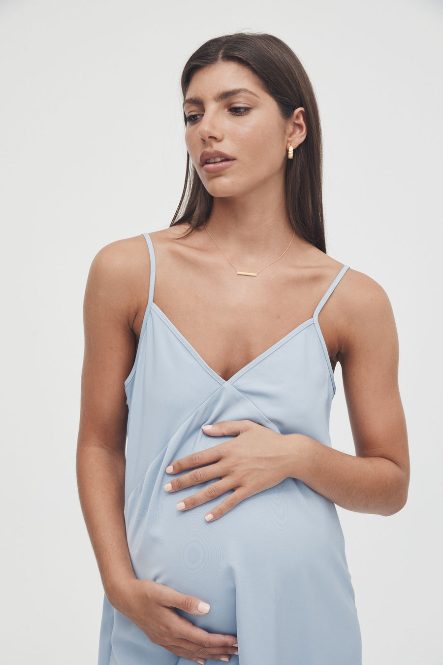 Pale Blue Maternity Slip Dress 3