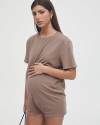 Chocolate Maternity Jumpsuit 2