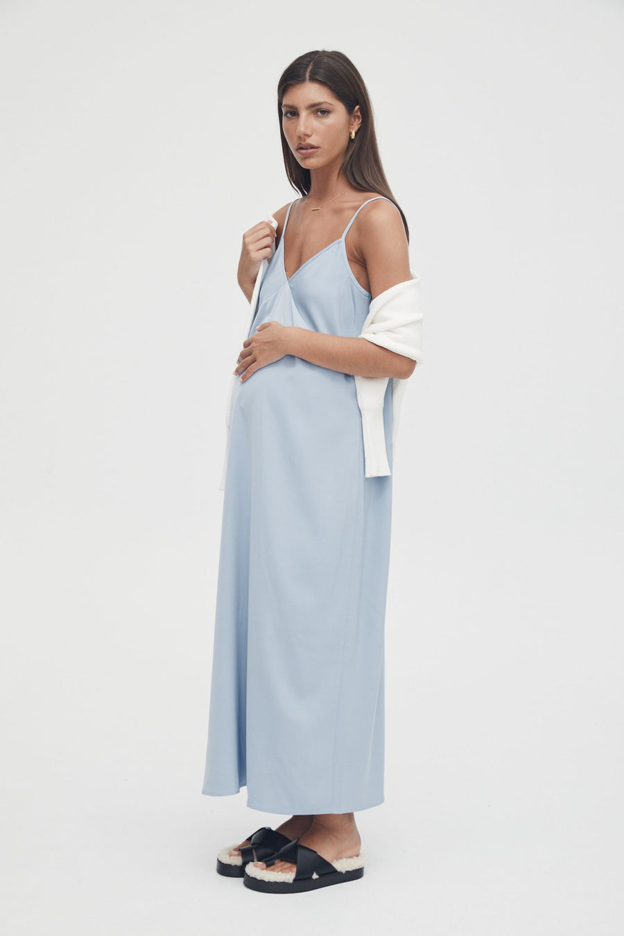 Pale Blue Maternity Slip Dress 7